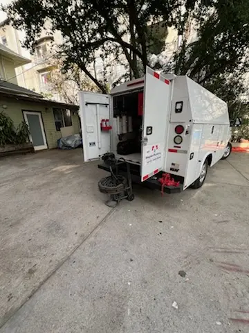 Magnet Plumbing service vehicle on-site for Water Heater Repair in Landing